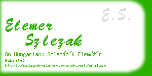 elemer szlezak business card